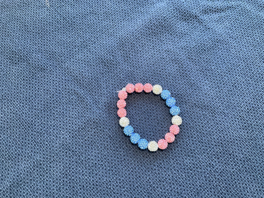 Pink blue and white bracelet youth